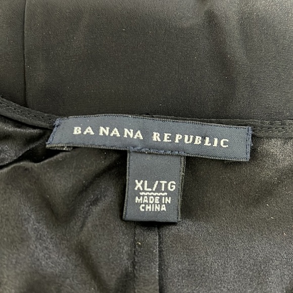 BANANA REPUBLIC Beaded Chain Silk Black Tank Top, Size X-Large, #151 - Picture 9 of 11